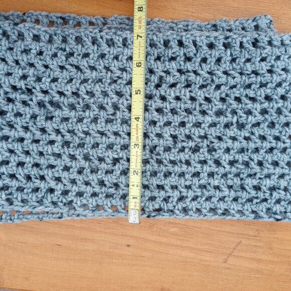 Handmade Men's Hipster Infinity Scarf Cowl Gray Acrylic Vegan OS - Picture 8 of 9